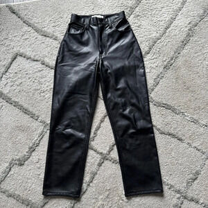 Abercrombie faux leather pants ankle straight high rise curve love 00 / 24 short
